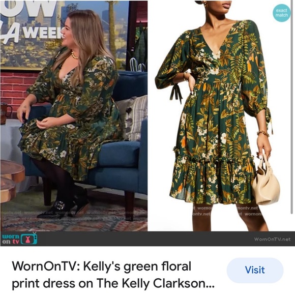 Cara Cara Millbrook Floral Dress in Green Botanical Birds in Size XS - Picture 2 of 16